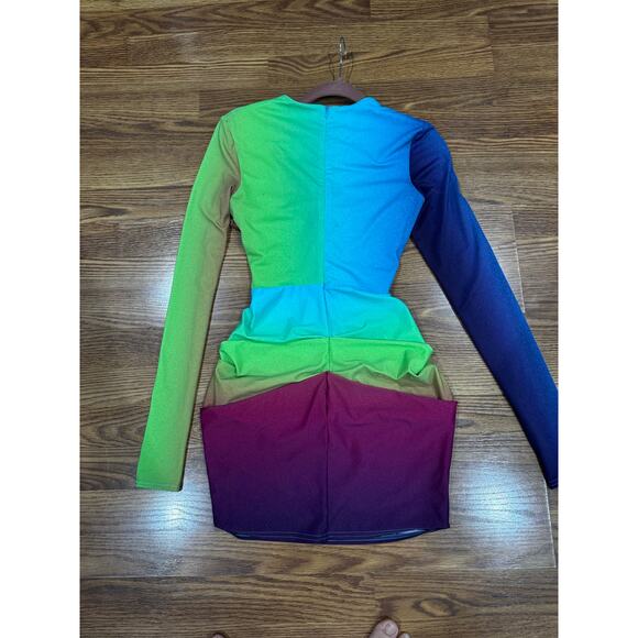 ALEX PERRY Halton Gradient Stretch Jersey Mini Bodycon Dress Size UK 12 / US 8 - Picture 11 of 13